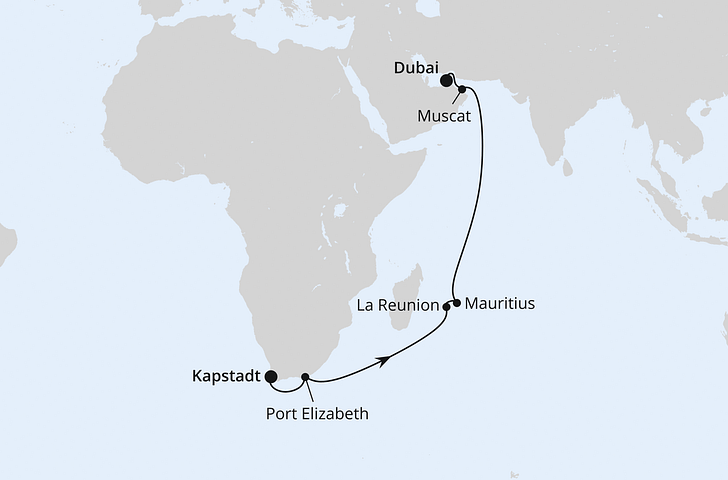 Impressionn zu Winter 2025/26 - AIDAprima - Von Kapstadt über Mauritius in den Orient