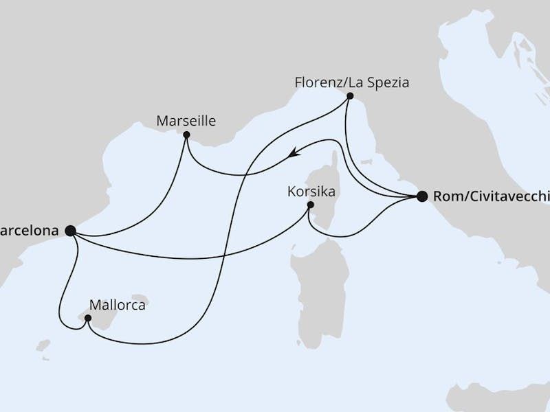 Spanien, Frankreich & Italien ab Civitavecchia 1