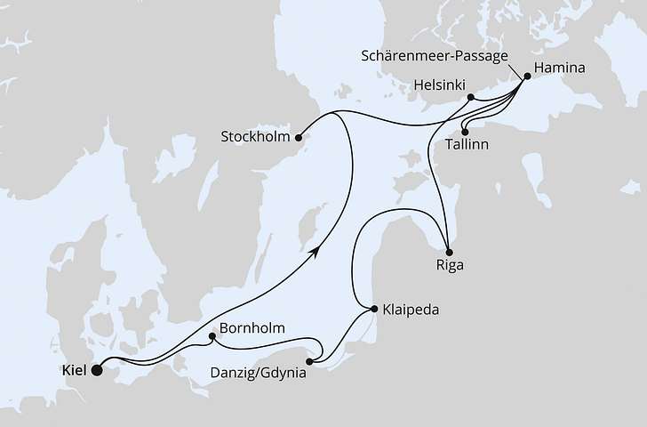 Impressionn zu Sommer 2026 - AIDAbella oder AIDAmar - Schärengärten der Ostsee