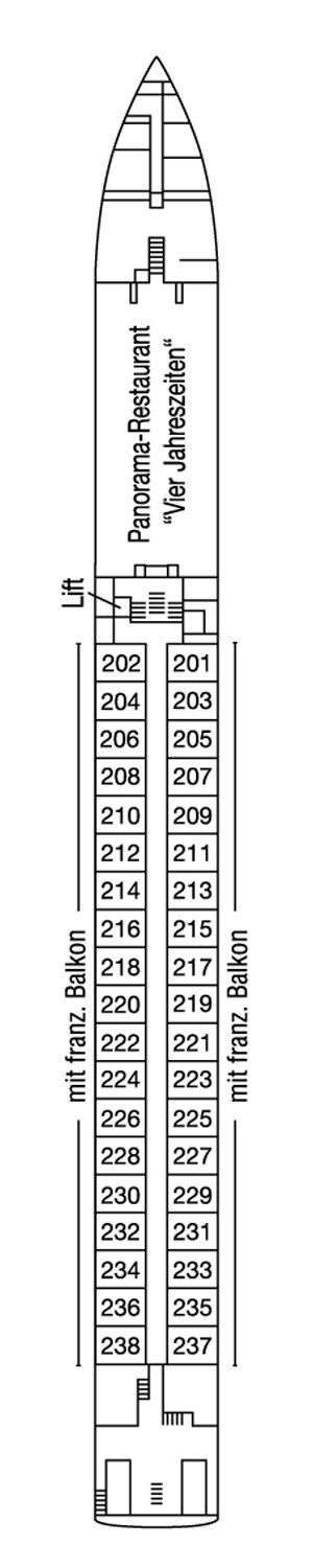 MS Adora - Phoenix Flusskreuzfahrten - Deck 1 (Neptundeck)