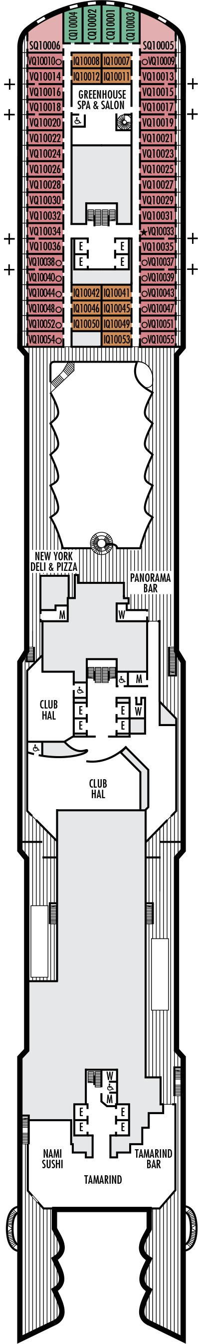 MS Koningsdam - Holland America Line - Deck 10 (Panorama)