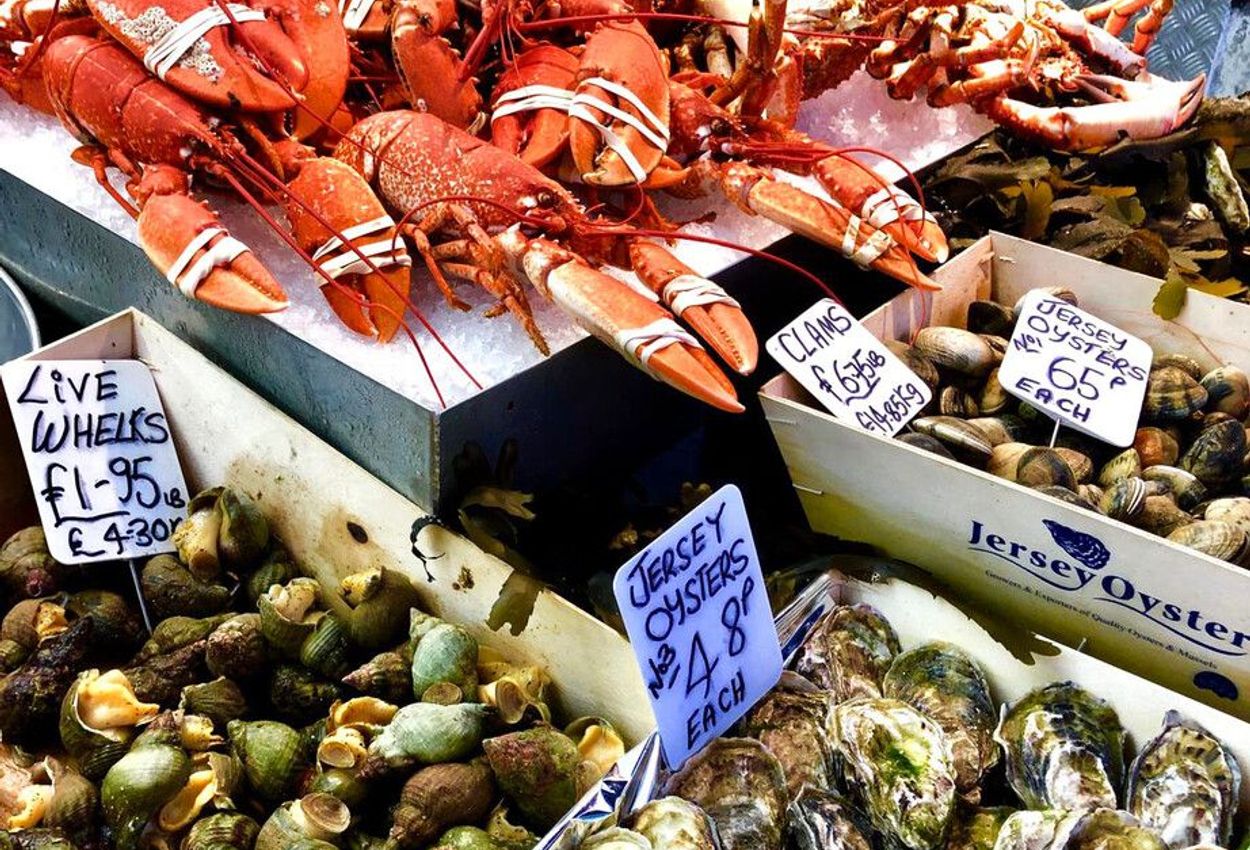 In der Fischhalle in St. Helier auf Jersey