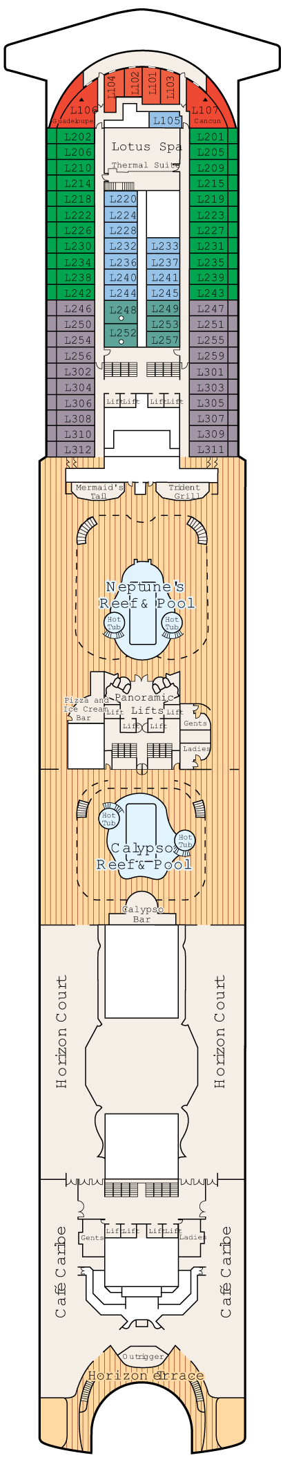 Emerald Princess - Princess Cruises - Deck 15 (Lido)