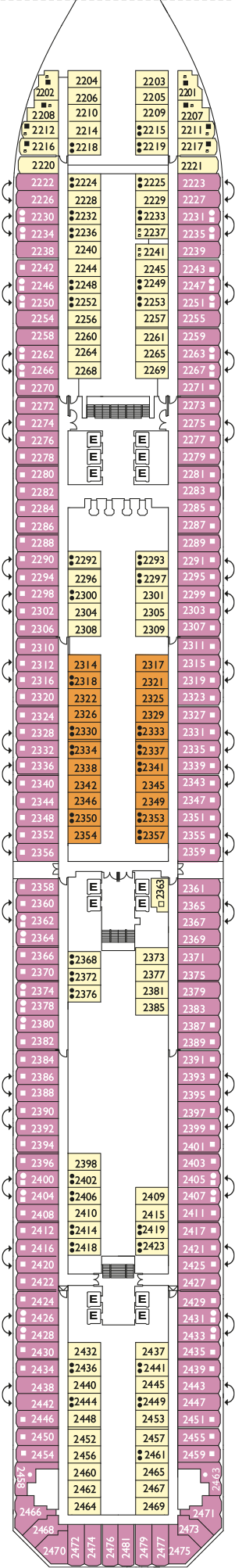 Costa Pacifica - Costa Kreuzfahrten - Deck 2 (Adagio)