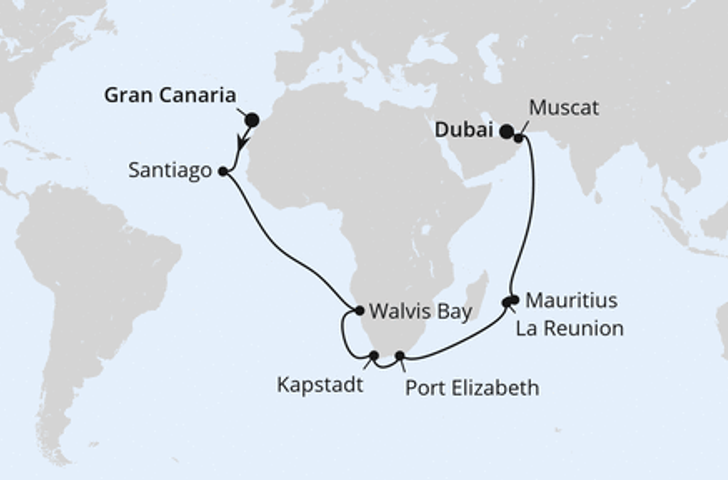 Impression zu AIDA Winter 2026/27 - AIDAprima - Weltenbummler Kapverden, Südafrika & Mauritius