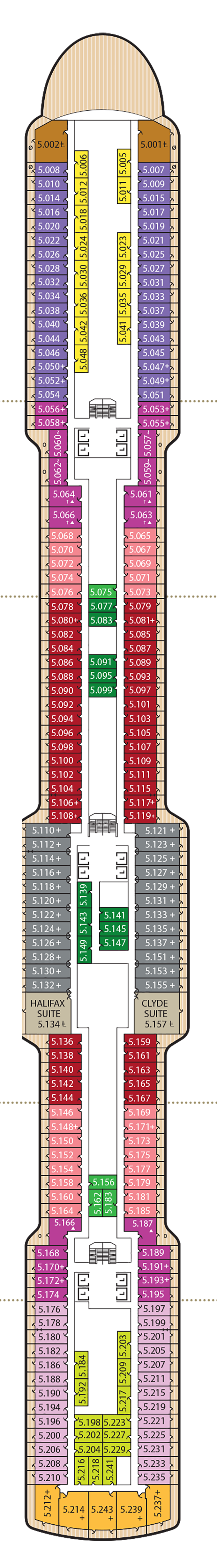 Queen Anne - Cunard Line - Deck 5 (Deck 5)