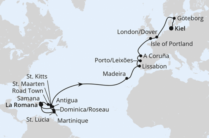 Impression zu AIDA Transreisen 2026/27 - AIDAbella - Von der Karibik nach Kiel