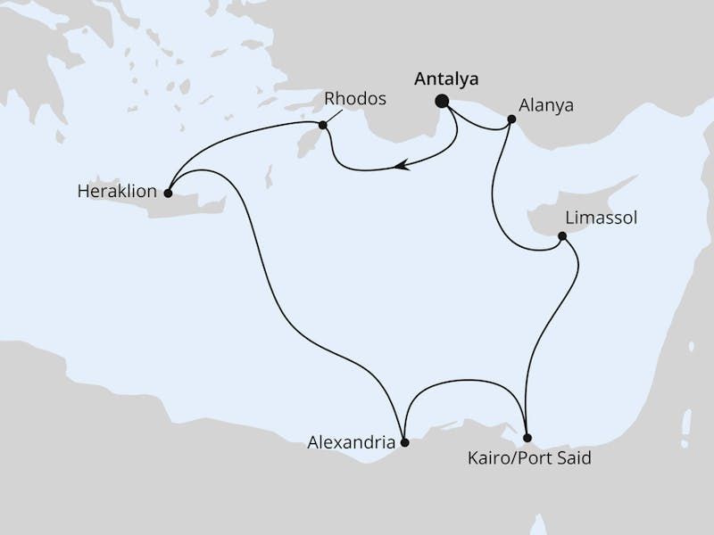 Östliches Mittelmeer mit Ägypten