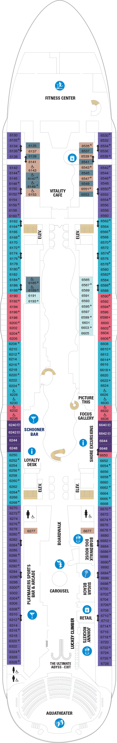 Wonder of the Seas - Royal Caribbean International - Deck 6 (Deck 6)