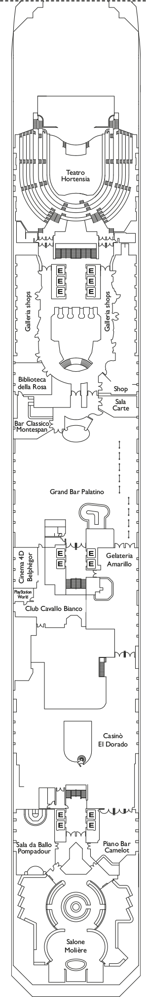 Costa Favolosa - Costa Kreuzfahrten - Deck 5 (Tivoli)