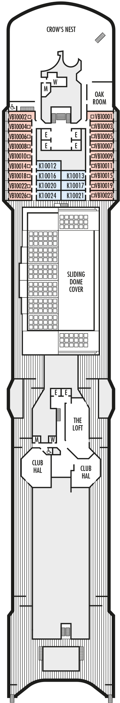 MS Noordam - Holland America Line - Deck 10 (Observation Deck)