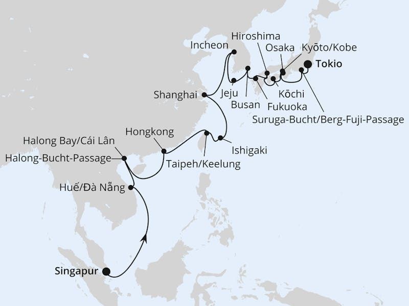 Von Singapur über Vietnam & Südkorea nach Tokio