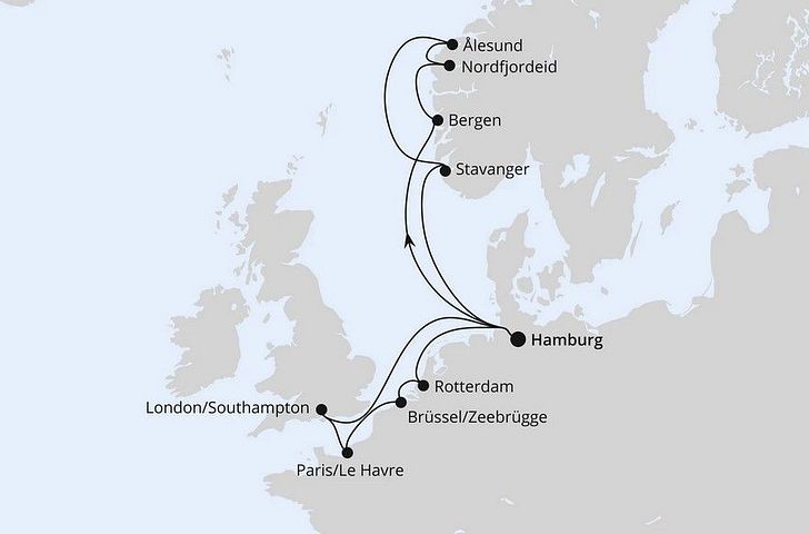 Impression zu AIDA Einzelkabinen Special  - Metropolen & Norwegen
