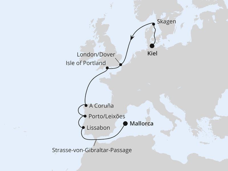 Von Kiel nach Mallorca