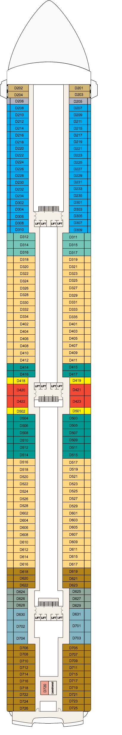 Coral Princess - Princess Cruises - Deck 9 (Dolphin)