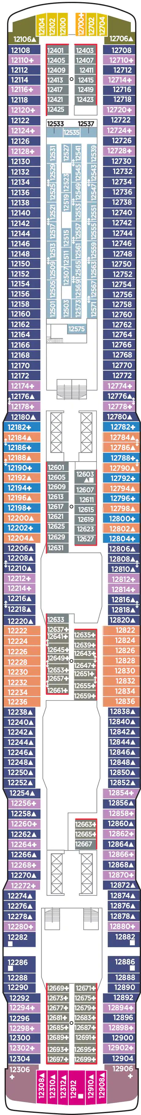 Norwegian Bliss - Norwegian Cruise Line - Deck 12 (Deck 12)