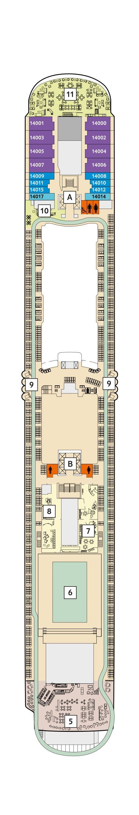 Mein Schiff 2 - TUI Cruises - Deck 14 (Horizont)