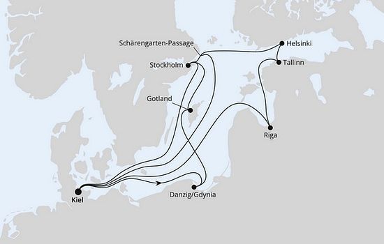 Große Ostsee-reise im Advent ab Kiel