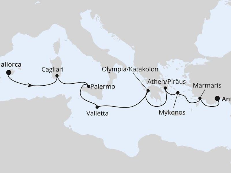 Italien, Griechenland & Türkei ab Mallorca