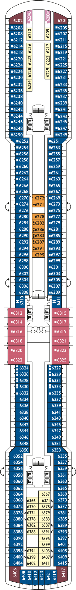 Costa Deliziosa - Costa Kreuzfahrten - Deck 6 (Ortensia)