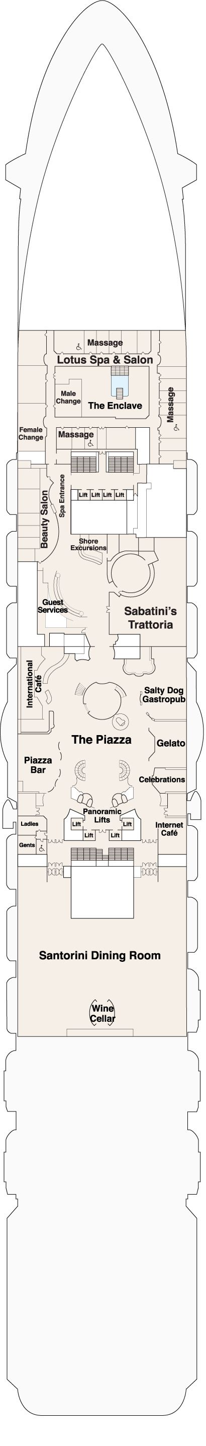 Enchanted Princess - Princess Cruises - Deck 5 (Plaza)