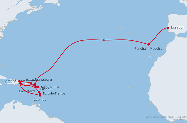 Impression zu Ostern 2027 - AIDAbella - Von der Karibik nach Lissabon