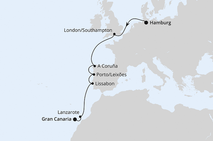 Impressionn zu AIDA Winter 2026/27 - AIDAprima - Westeuropa Highlights ab Hamburg