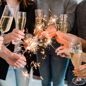 Silvester Sekt Wunderkerzen