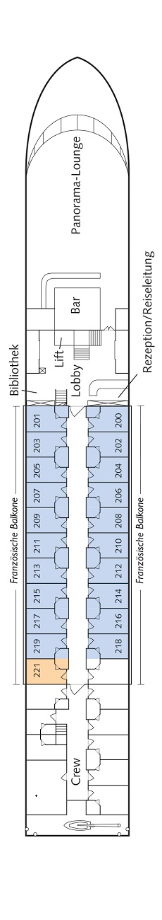 MS Sans Souci - Plantours Flusskreuzfahrten - Deck 2 (Elb-Deck)