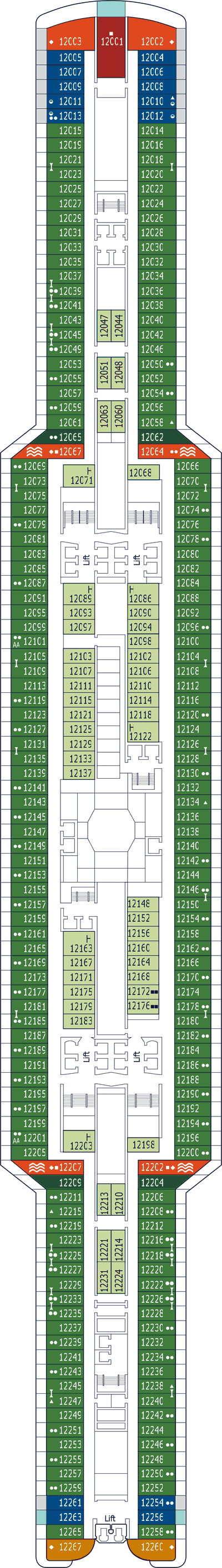 MSC Seaview - MSC Cruises - Deck 12 (BALEARIC)
