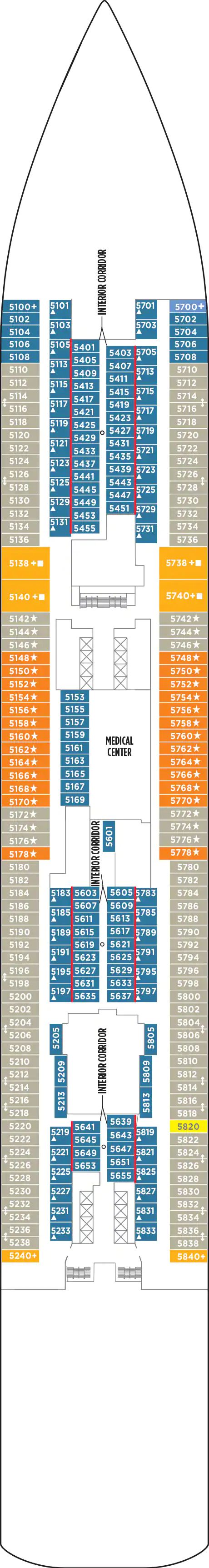 Norwegian Getaway - Norwegian Cruise Line - Deck 5 (Deck 5)