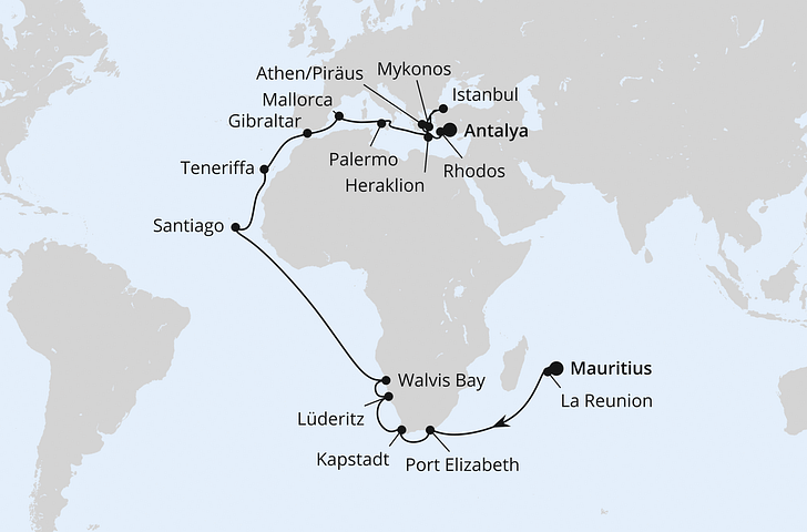 Impressionn zu Winter 2025/26 - AIDAstella - Weltenbummler von Mauritius nach Antalya