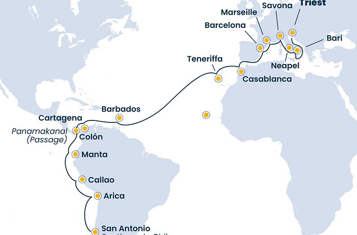 Impressionn zu Costa Kreuzfahrten - Costa Deliziosa - Weltreise 2026 - Von Triest nach San Antonio
