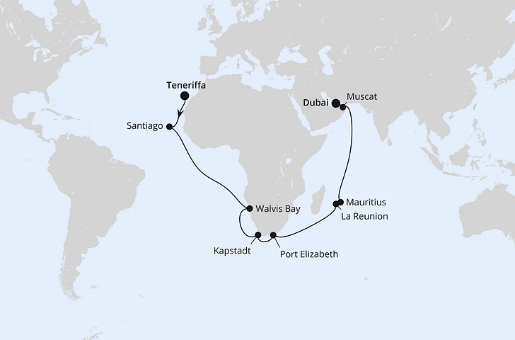 Impression zu AIDA Winter 2027/2028 - AIDAperla - Weltenbummler Kapverden, Südafrika & Mauritius