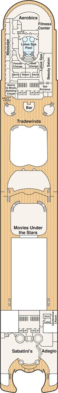 Crown Princess - Princess Cruises - Deck 16 (Sun)