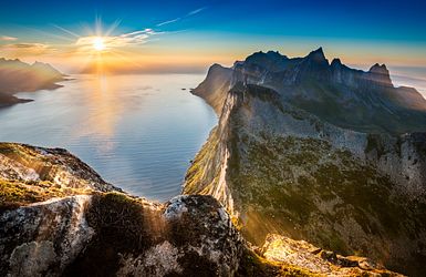 Ausblick von einem Fjord in Norwegen