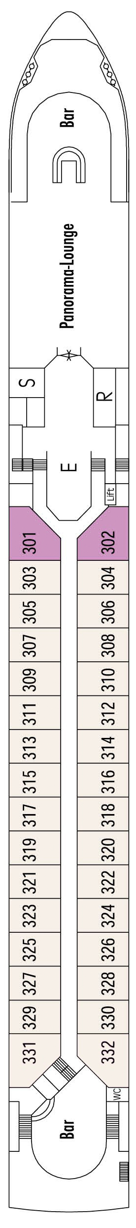 MS VIVA VOYAGE - VIVA Cruises - Deck 3 (Diamant Deck)