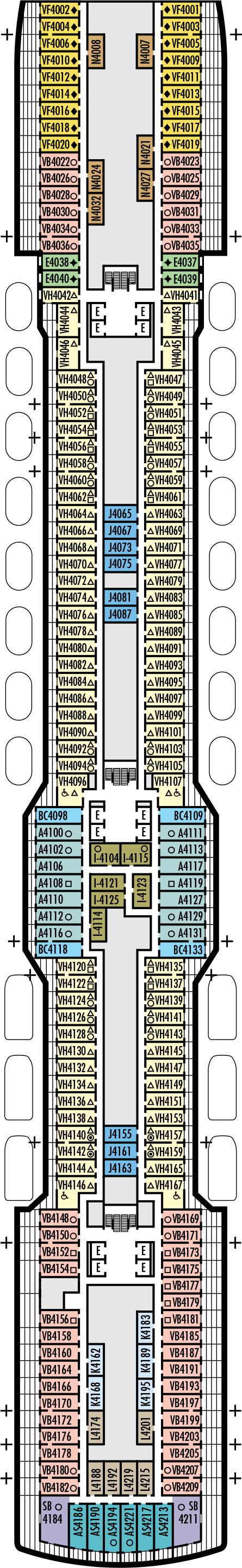 MS Koningsdam - Holland America Line - Deck 4 (Beethoven)