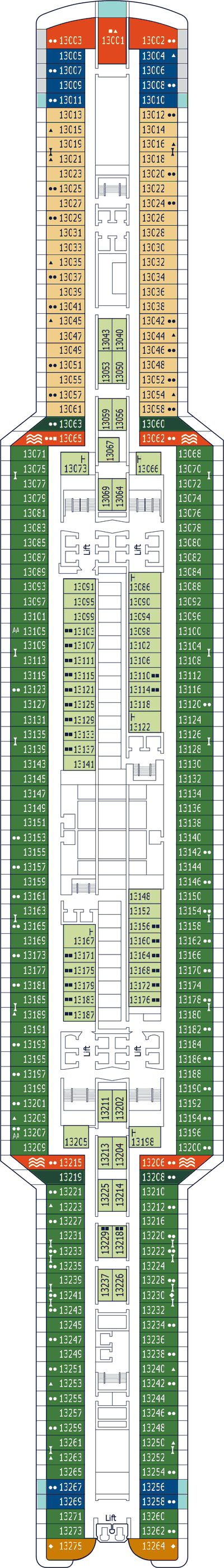 MSC Seaside - MSC Cruises - Deck 13 (Pink Sands)