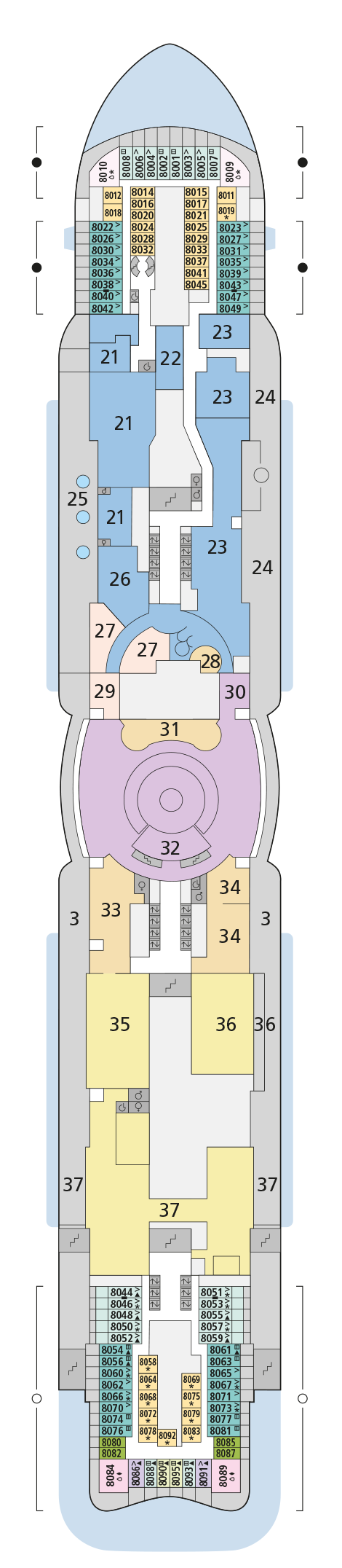 AIDAnova - AIDA Cruises - Deck 8 (Deck 8)