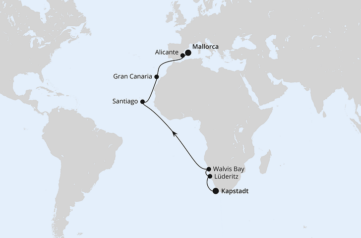Impression zu AIDA Sommer 2027 - AIDAstella - Von Kapstadt über Namibia nach Mallorca
