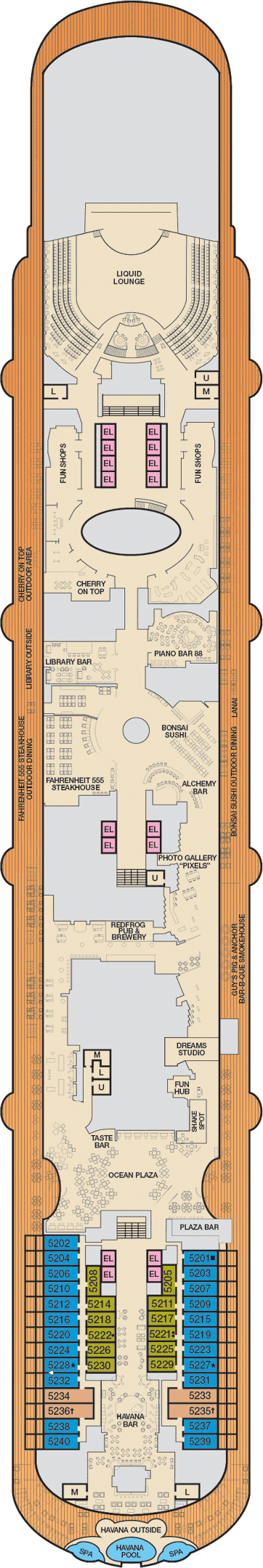 Carnival Vista - Carnival Cruise Line - Deck 5 (Promenade)