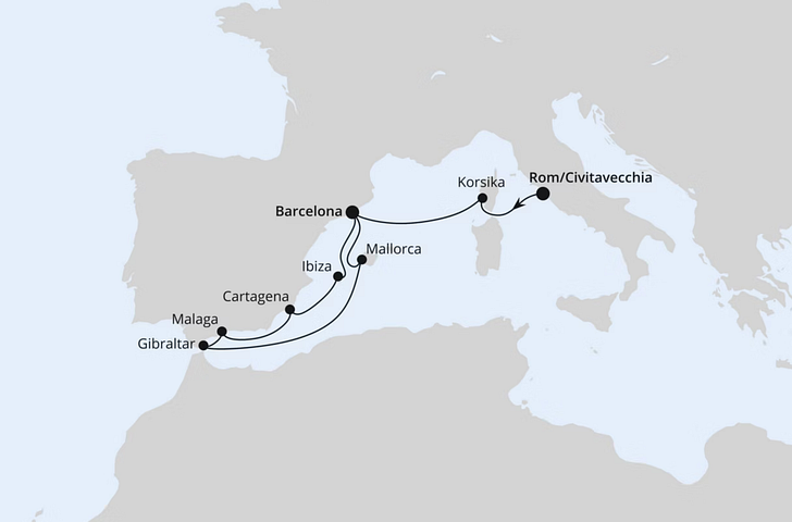 Impression zu AIDA Sommer 2026 - AIDAcosma - Spanien, Frankreich/Italien & Gibraltar