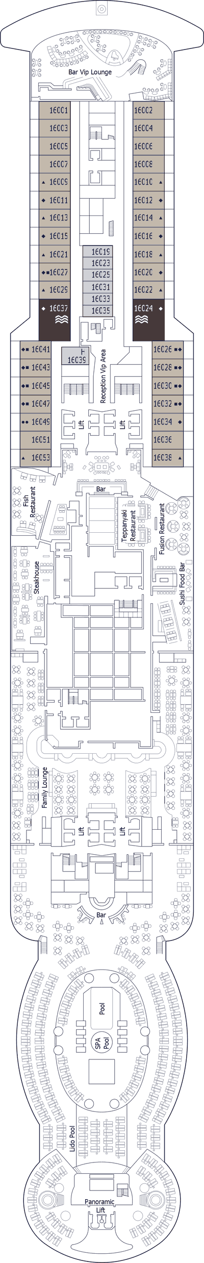 MSC Seaside - MSC Cruises - Deck 16 (Miami Beach)