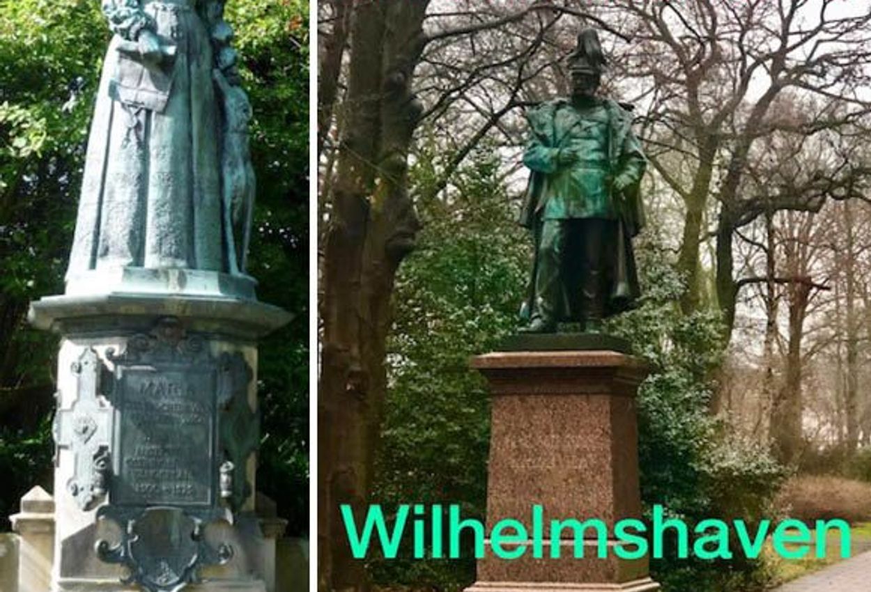 Staue von Fräulein Maria von Jever und Kaiser Wilhelm 