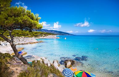 Blick auf die Sithonia Küste auf Chalkidiki 