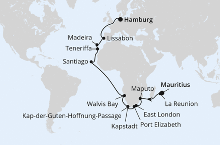 Impression zu AIDA Teilstrecke der Weltreise - AIDAsol - Von Mauritius nach Hamburg