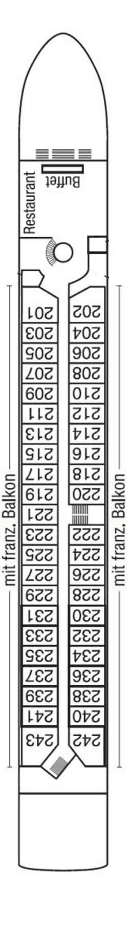 MS Alina  - Phoenix Flusskreuzfahrten - Deck 2 (Saturndeck)