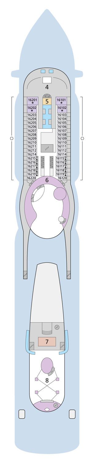 AIDAperla - AIDA Cruises - Deck 16 (Deck 16)