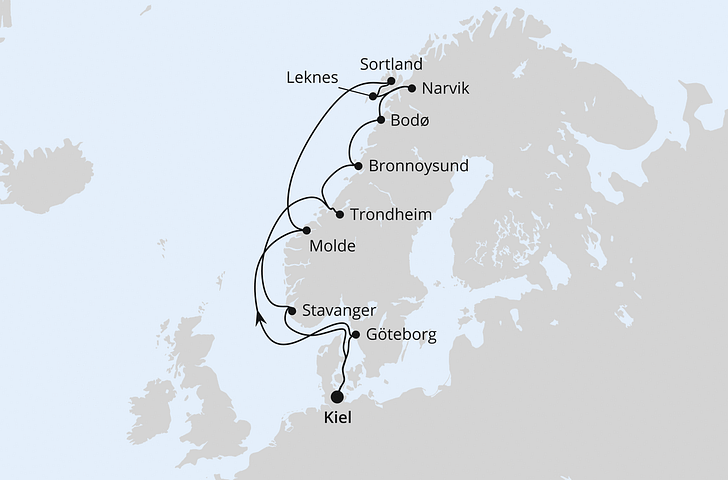 Impressionn zu AIDA Super-Deal - AIDAbella - Norwegen mit Lofoten & Vesterålen